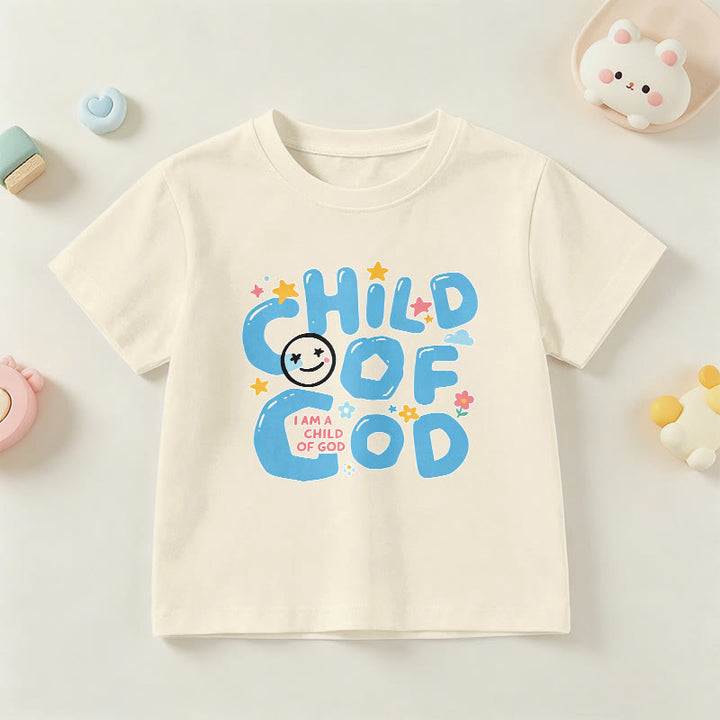 Christianartworkshop T-shirt enfant « Enfant de Dieu » avec un smiley fantaisiste et des motifs floraux - Beige - US/UK/AU 14, EU170 - image 24