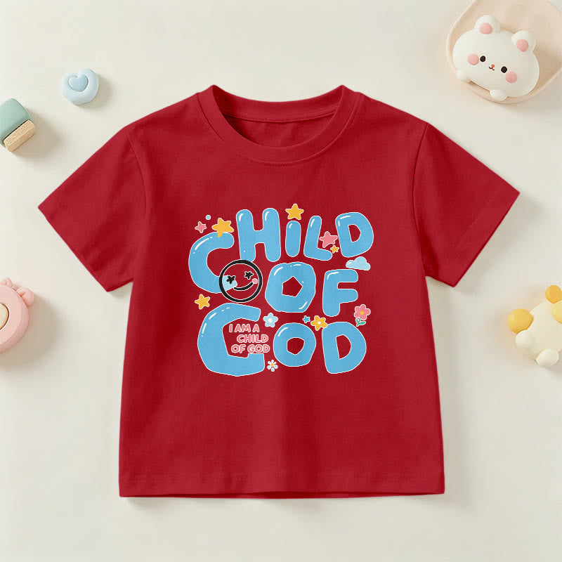 Christianartworkshop T-shirt enfant « Enfant de Dieu » avec un smiley fantaisiste et des motifs floraux - Rouge - US/UK/AU 14, EU170 - image 12