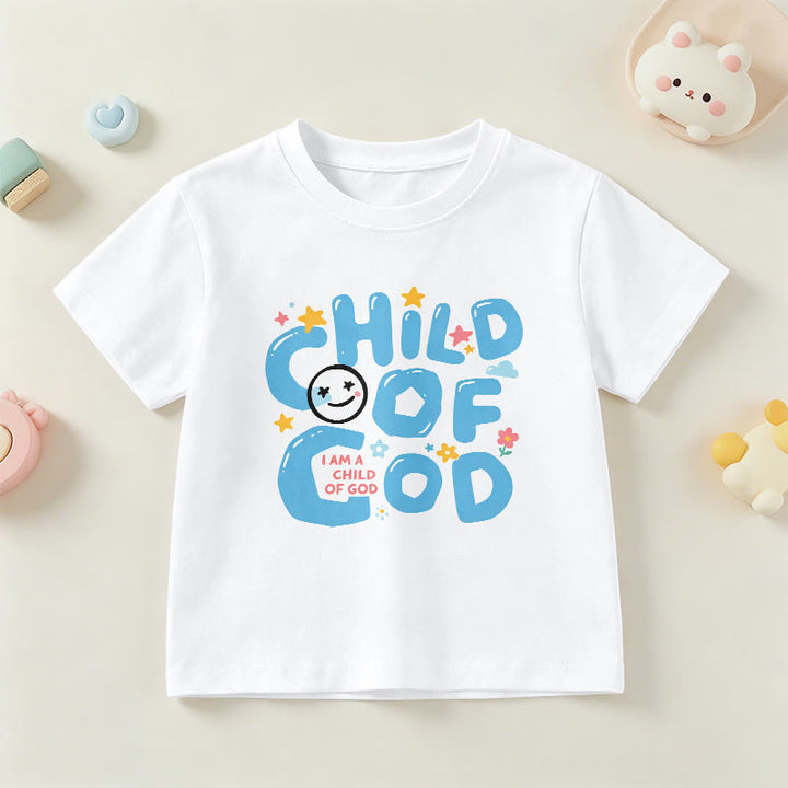 Christianartworkshop T-shirt enfant « Enfant de Dieu » avec un smiley fantaisiste et des motifs floraux - Blanc - US/UK/AU 14, EU170 - image 3