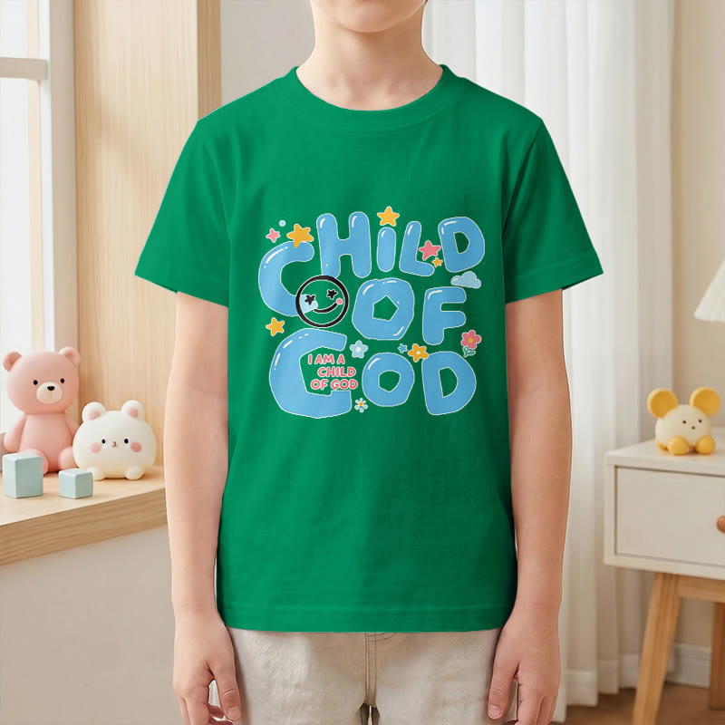 Christianartworkshop T-shirt enfant « Enfant de Dieu » avec un smiley fantaisiste et des motifs floraux - image 19