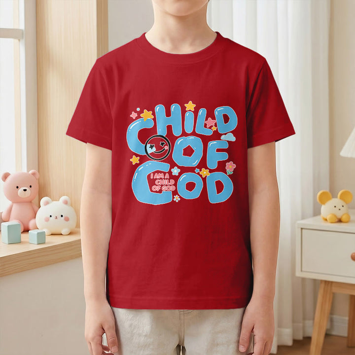 Christianartworkshop T-shirt enfant « Enfant de Dieu » avec un smiley fantaisiste et des motifs floraux - image 13