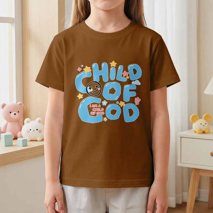 Christianartworkshop T-shirt enfant « Enfant de Dieu » avec un smiley fantaisiste et des motifs floraux - image 23