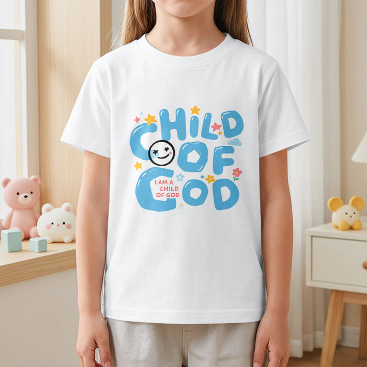 Christianartworkshop T-shirt enfant « Enfant de Dieu » avec un smiley fantaisiste et des motifs floraux - image 5