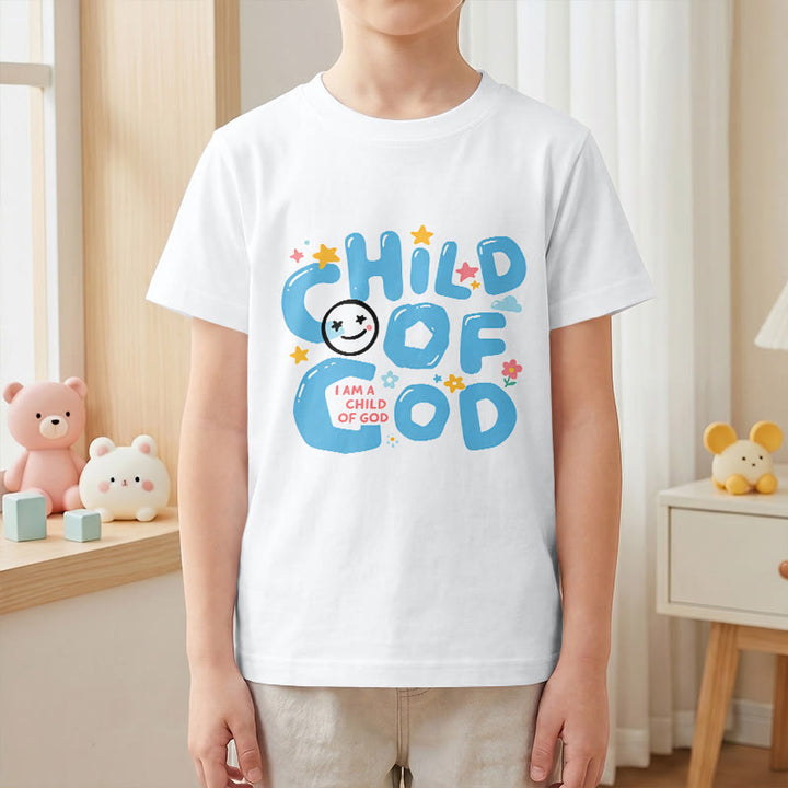Christianartworkshop T-shirt enfant « Enfant de Dieu » avec un smiley fantaisiste et des motifs floraux - image 4