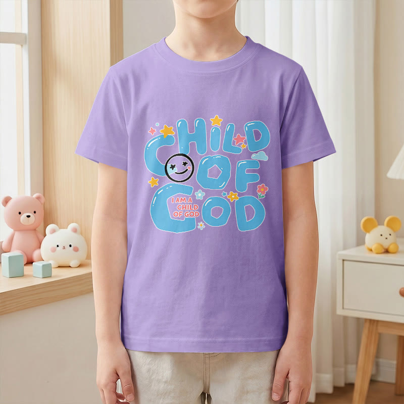 Christianartworkshop T-shirt enfant « Enfant de Dieu » avec un smiley fantaisiste et des motifs floraux - image 10