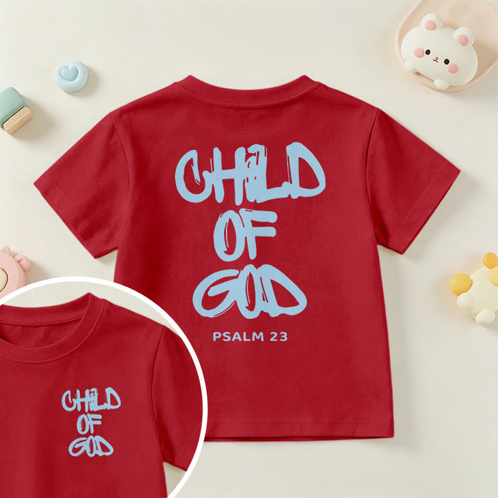 Christianartworkshop T-shirt enfant avec verset biblique dévotionnel « Enfant de Dieu » (Psaume 23) - Rouge - US/UK/AU 14, EU170 - image 15
