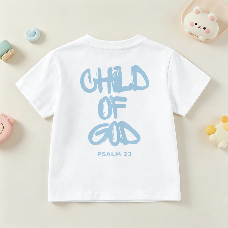 Christianartworkshop T-shirt enfant avec verset biblique dévotionnel « Enfant de Dieu » (Psaume 23) - image 4