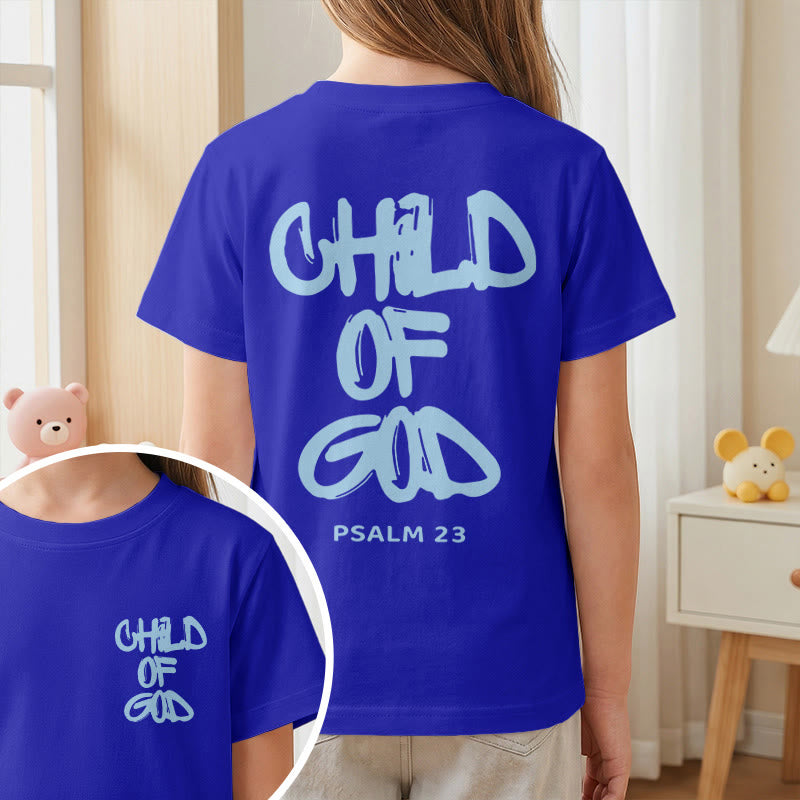 Christianartworkshop T-shirt enfant avec verset biblique dévotionnel « Enfant de Dieu » (Psaume 23) - image 7