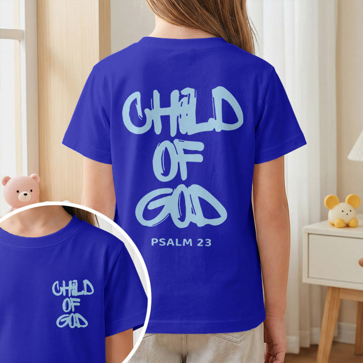 Christianartworkshop T-shirt enfant avec verset biblique dévotionnel « Enfant de Dieu » (Psaume 23) - image 7