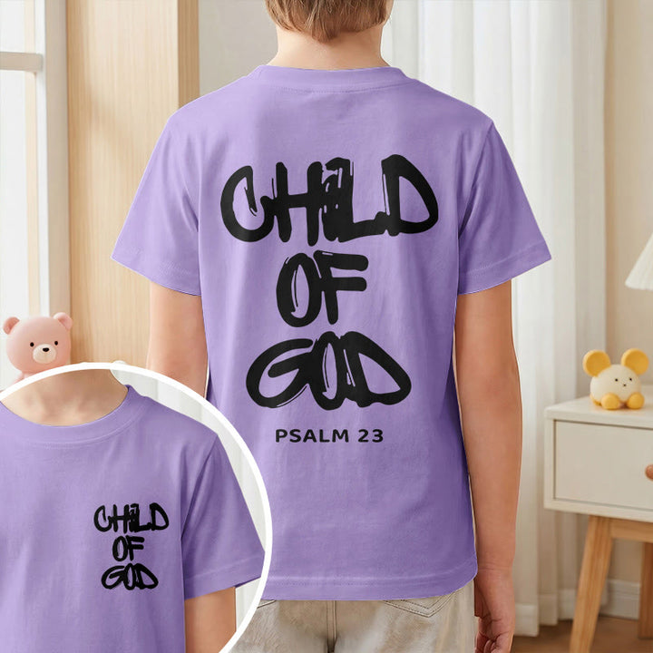 Christianartworkshop T-shirt enfant avec verset biblique dévotionnel « Enfant de Dieu » (Psaume 23) - image 11