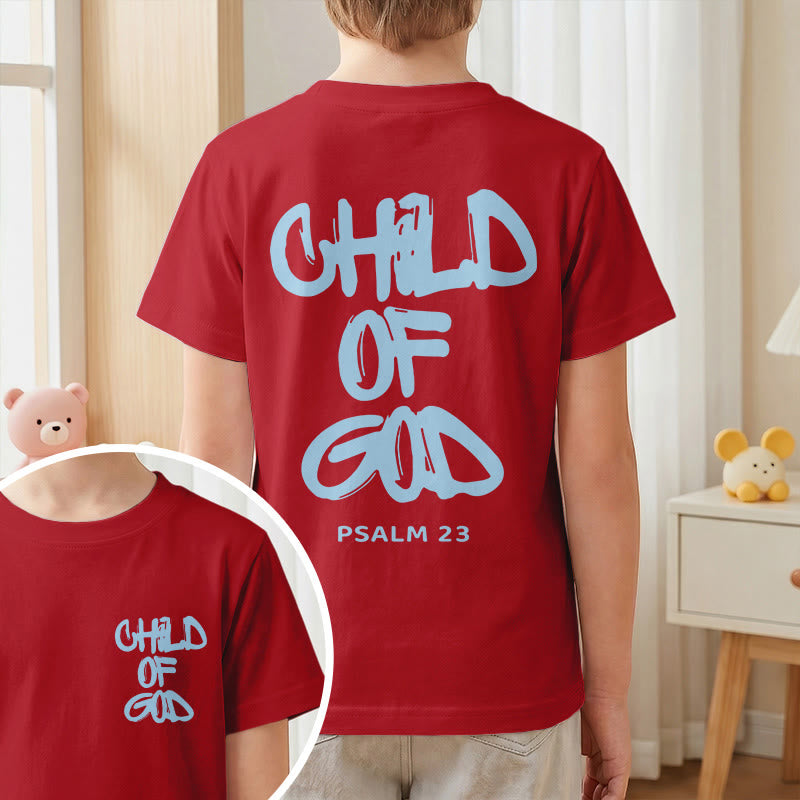 Christianartworkshop T-shirt enfant avec verset biblique dévotionnel « Enfant de Dieu » (Psaume 23) - image 16