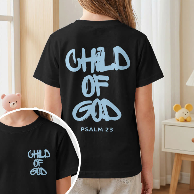 Christianartworkshop T-shirt enfant avec verset biblique dévotionnel « Enfant de Dieu » (Psaume 23) - image 42