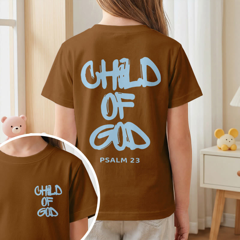 Christianartworkshop T-shirt enfant avec verset biblique dévotionnel « Enfant de Dieu » (Psaume 23) - image 32