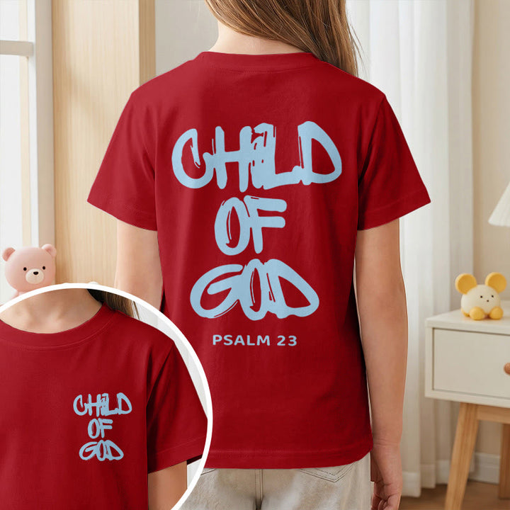 Christianartworkshop T-shirt enfant avec verset biblique dévotionnel « Enfant de Dieu » (Psaume 23) - image 17