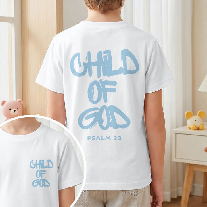 Christianartworkshop T-shirt enfant avec verset biblique dévotionnel « Enfant de Dieu » (Psaume 23) - image 1