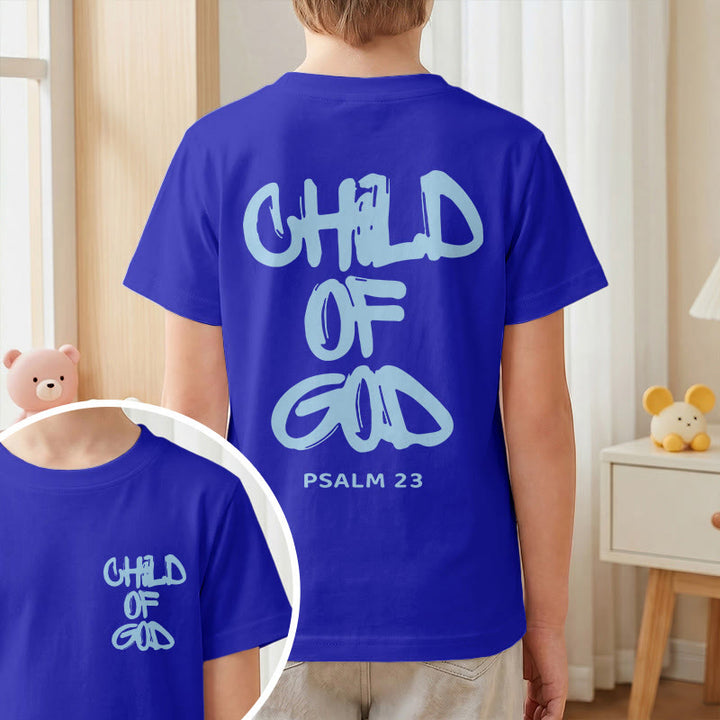 Christianartworkshop T-shirt enfant avec verset biblique dévotionnel « Enfant de Dieu » (Psaume 23) - image 6