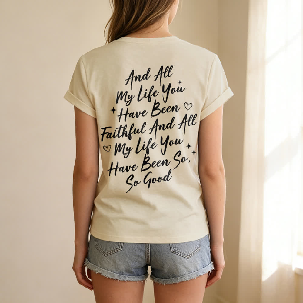 T-shirt décontracté à col en V pour femmes « Je chanterai la bonté de Dieu » de Christianartworkshop - image 18