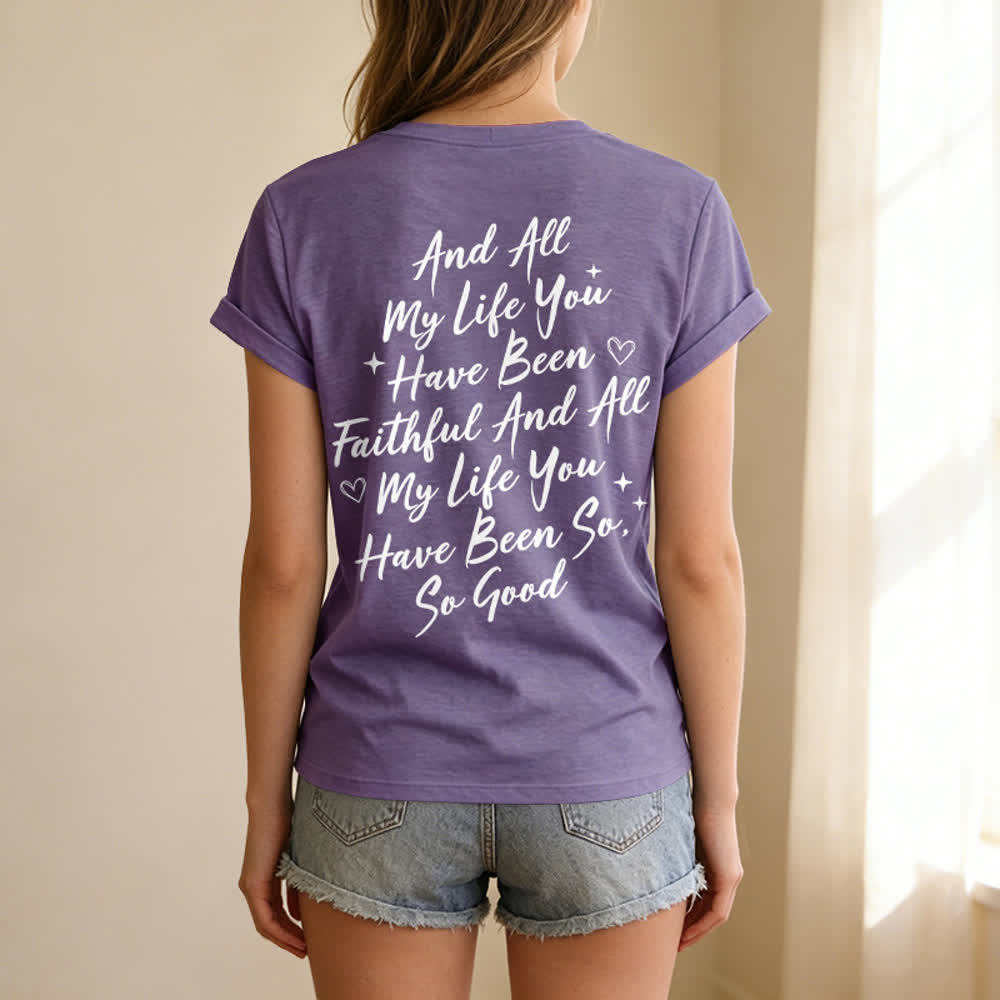 T-shirt décontracté à col en V pour femmes « Je chanterai la bonté de Dieu » de Christianartworkshop - image 63