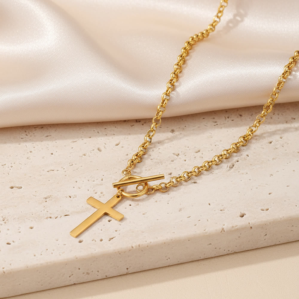 Christianartworkshop Collier croix élégant avec fermoir à bascule et chaîne rolo : un rappel de la grâce divine - image 4