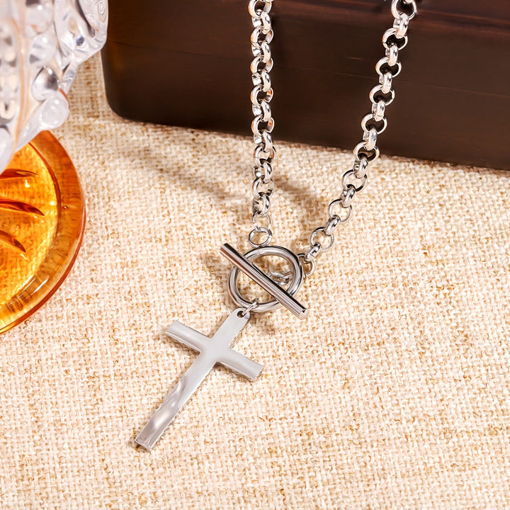 Christianartworkshop Collier croix élégant avec fermoir à bascule et chaîne rolo : un rappel de la grâce divine - image 7