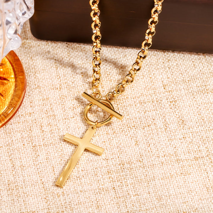 Christianartworkshop Collier croix élégant avec fermoir à bascule et chaîne rolo : un rappel de la grâce divine - image 3