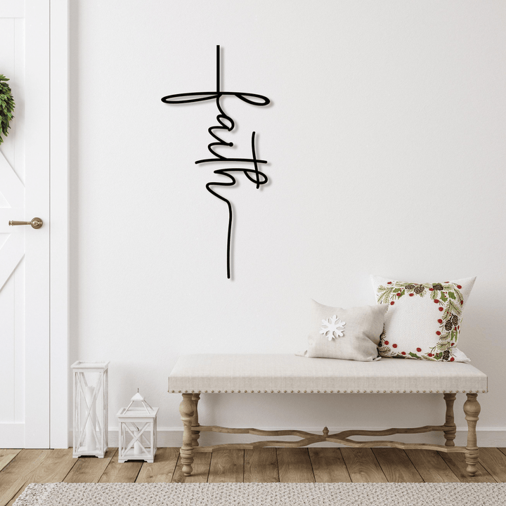Christianartworkshop Croix murale en métal avec inscription « Foi » : une affirmation moderne de vos convictions - image 4