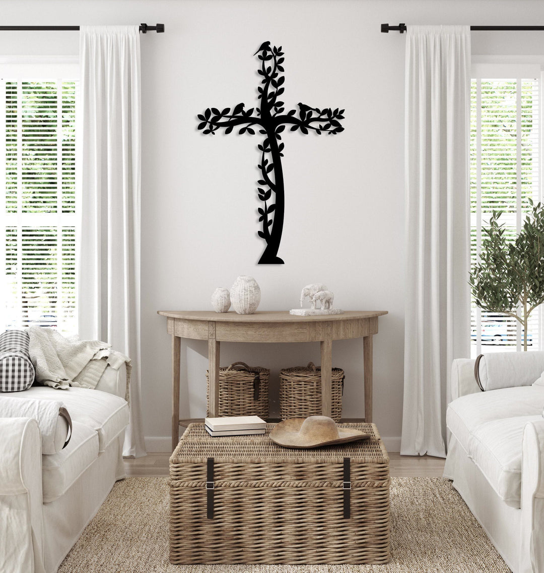 Christianartworkshop Croix murale en métal en forme d'arbre : un puissant symbole de foi vivante - image 0