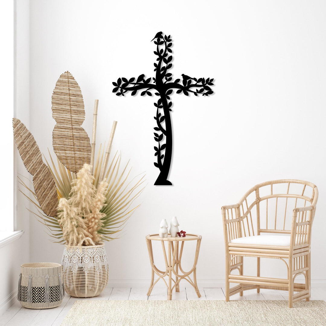 Christianartworkshop Croix murale en métal en forme d'arbre : un puissant symbole de foi vivante - image 1