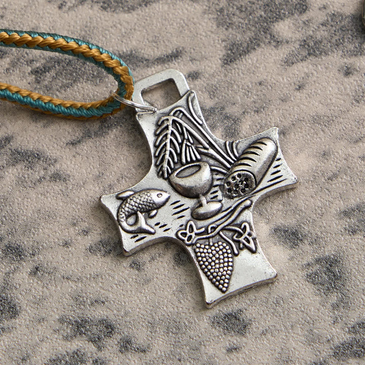 Christianartworkshop Chapelet de poche à grains de baseball avec croix du Sacré-Cœur et de l'Eucharistie - image 6