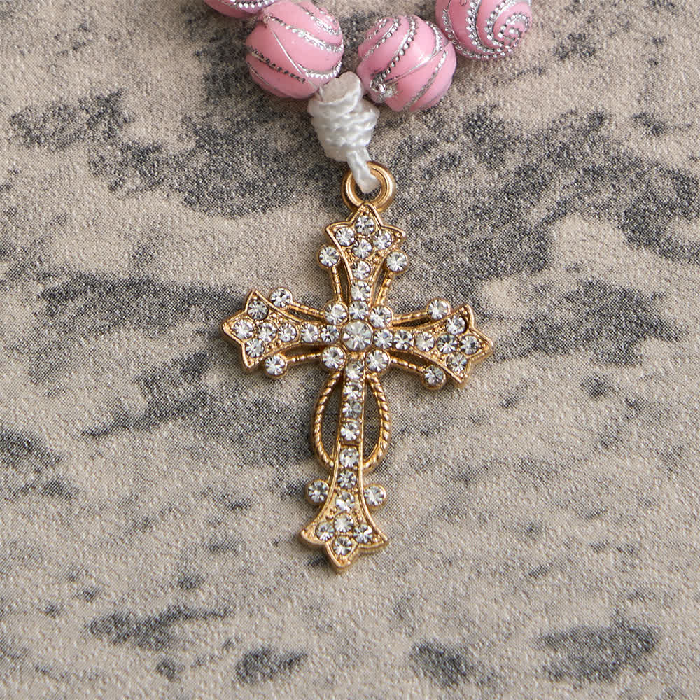 Christianartworkshop Chapelet de doigt rose scintillant : Petite dévotion avec des paillettes - image 7