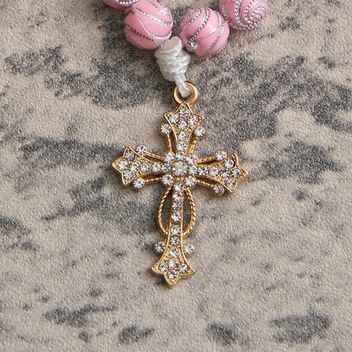 Christianartworkshop Chapelet de doigt rose scintillant : Petite dévotion avec des paillettes - image 7