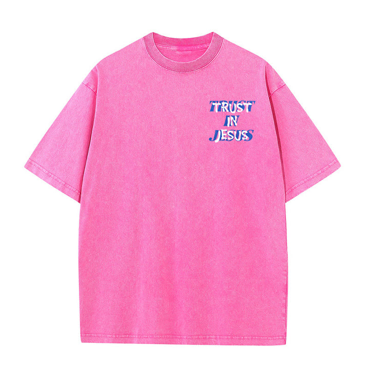 Christianartworkshop T-shirt unisexe délavé « Faites confiance à Jésus » (Psaume 37.5), imprimé recto verso. - image 17