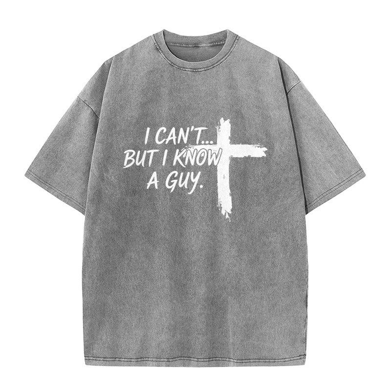 Christianartworkshop T-shirt délavé avec citation humoristique sur la foi et croix à coups de pinceau - Gris - 5XL - image 8