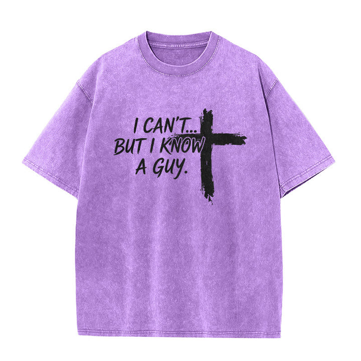 Christianartworkshop T-shirt délavé avec citation humoristique sur la foi et croix à coups de pinceau - Violet - 5XL - image 6