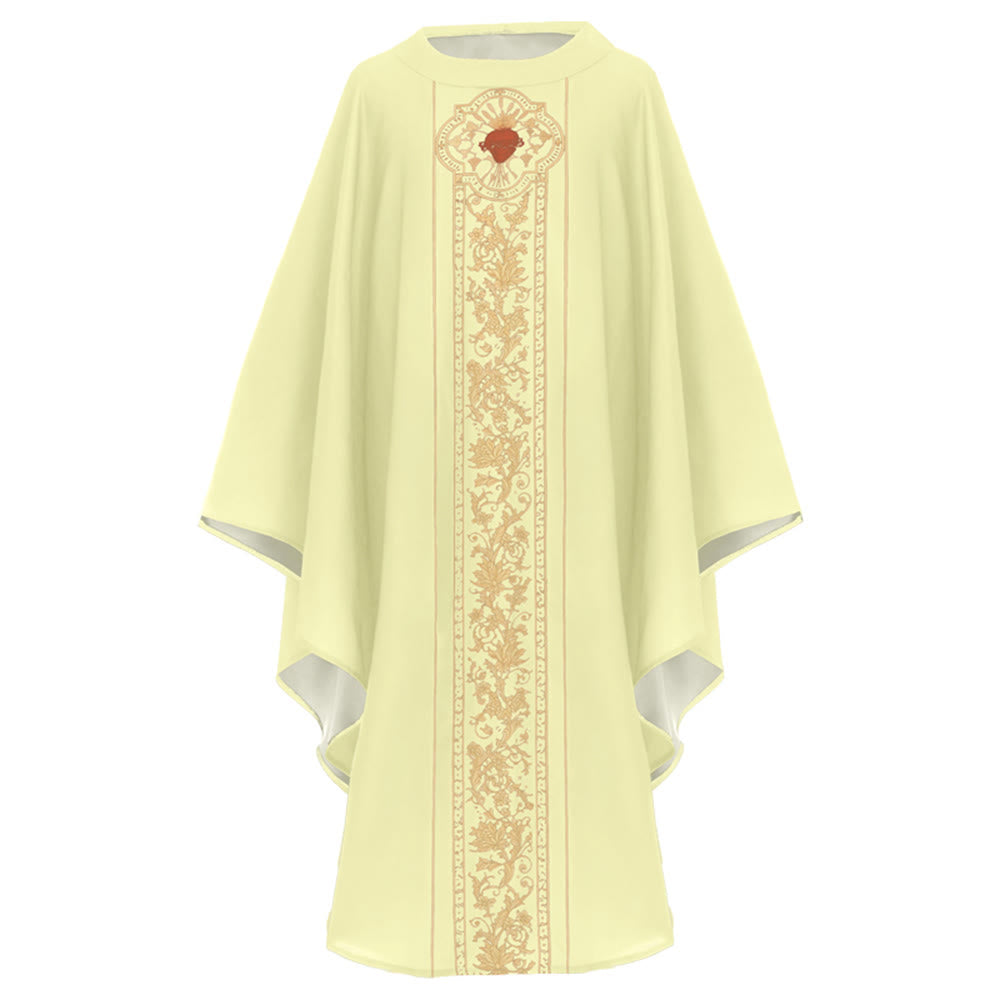 Chasuble Christianartworkshop ornée d'un blason du Sacré-Cœur et d'un motif floral. - image 7