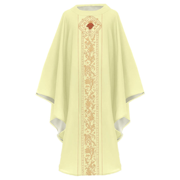 Chasuble Christianartworkshop ornée d'un blason du Sacré-Cœur et d'un motif floral. - image 7