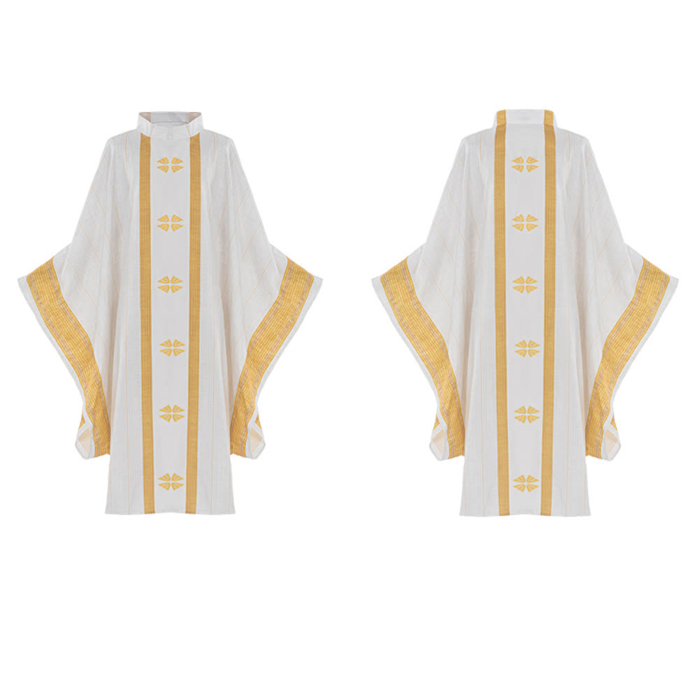 Christianartworkshop Chasuble traditionnelle du clergé avec panneau central et motifs floraux - image 8
