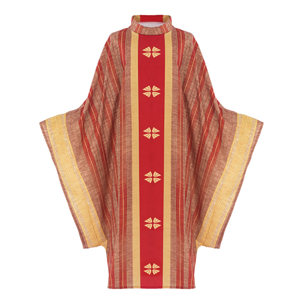 Christianartworkshop Chasuble traditionnelle du clergé avec panneau central et motifs floraux - image 4