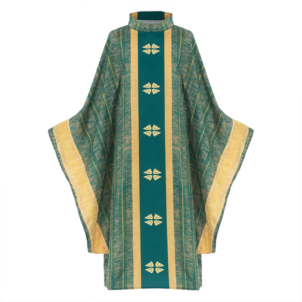 Christianartworkshop Chasuble traditionnelle du clergé avec panneau central et motifs floraux - image 10