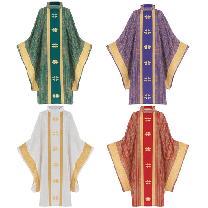 Christianartworkshop Chasuble traditionnelle du clergé avec panneau central et motifs floraux - image 18