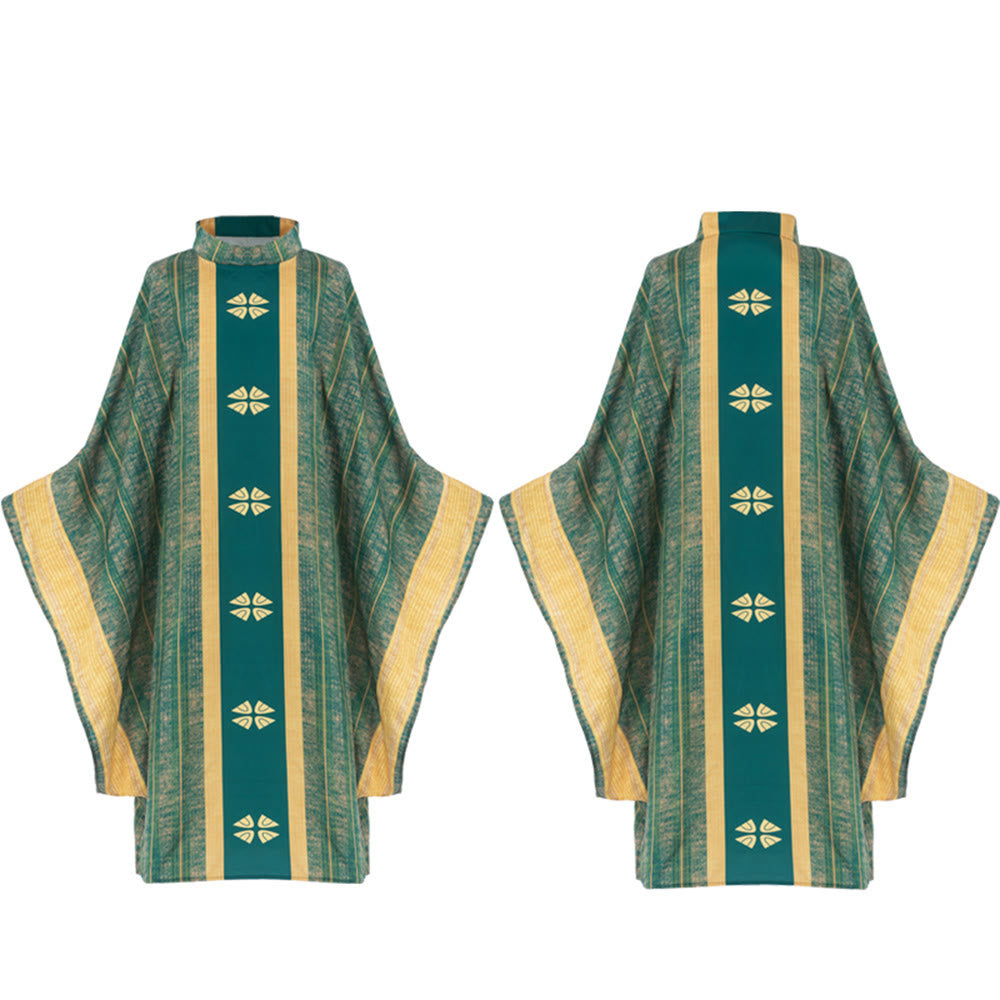 Christianartworkshop Chasuble traditionnelle du clergé avec panneau central et motifs floraux - image 11