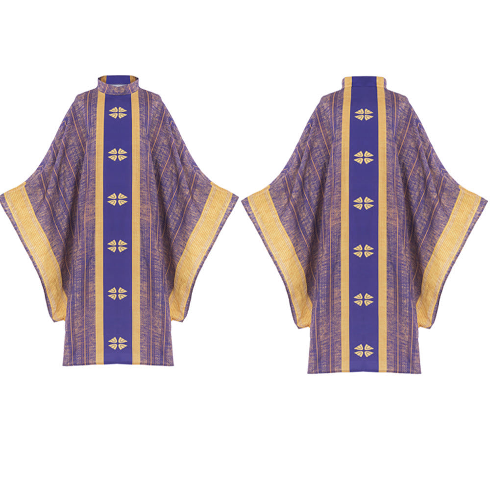 Christianartworkshop Chasuble traditionnelle du clergé avec panneau central et motifs floraux - image 2