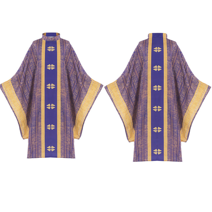 Christianartworkshop Chasuble traditionnelle du clergé avec panneau central et motifs floraux - image 2