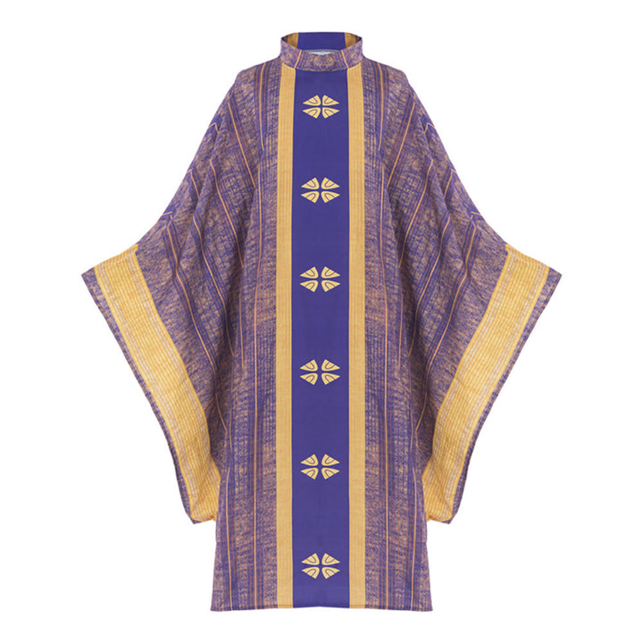 Christianartworkshop Chasuble traditionnelle du clergé avec panneau central et motifs floraux - image 1