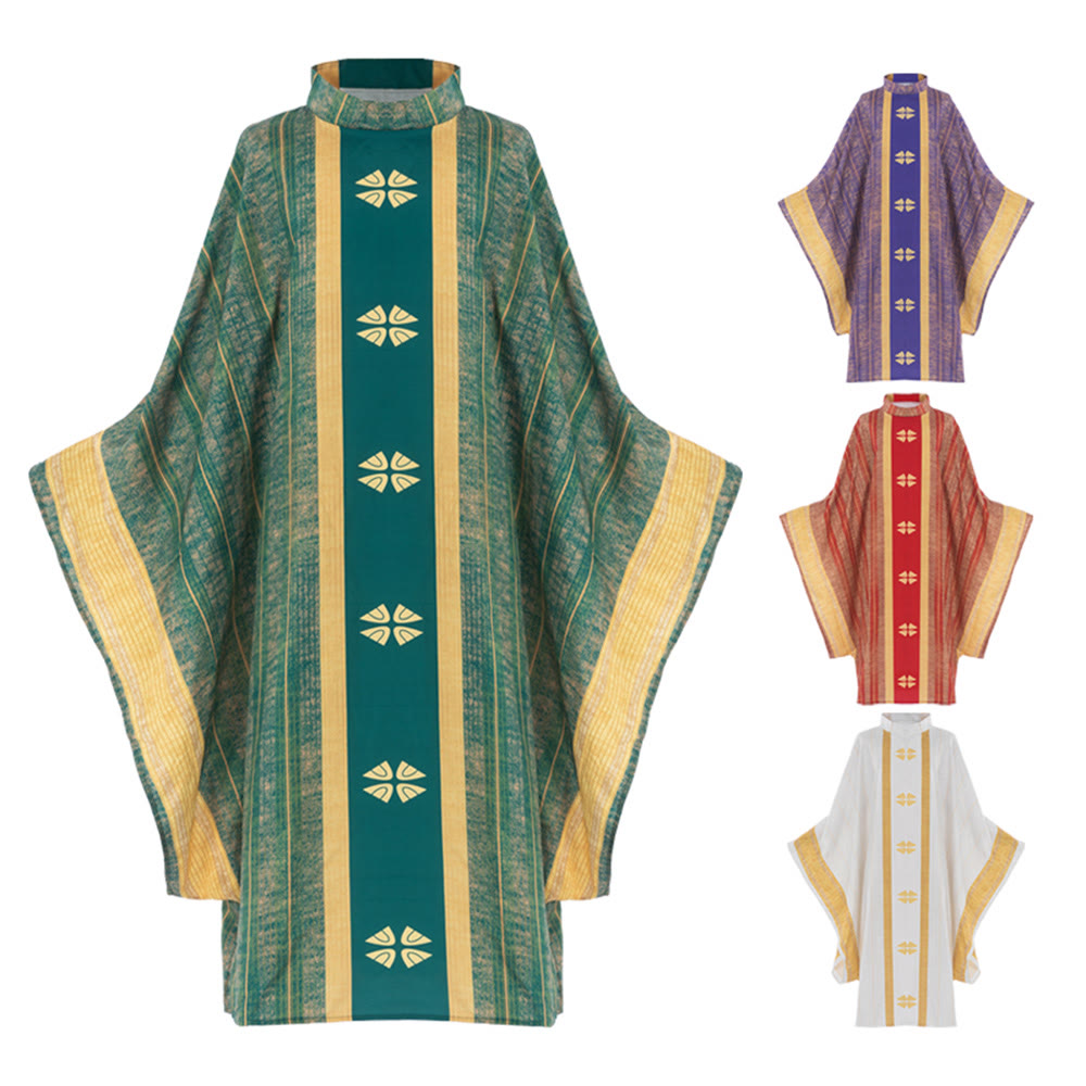 Christianartworkshop Chasuble traditionnelle du clergé avec panneau central et motifs floraux - image 17