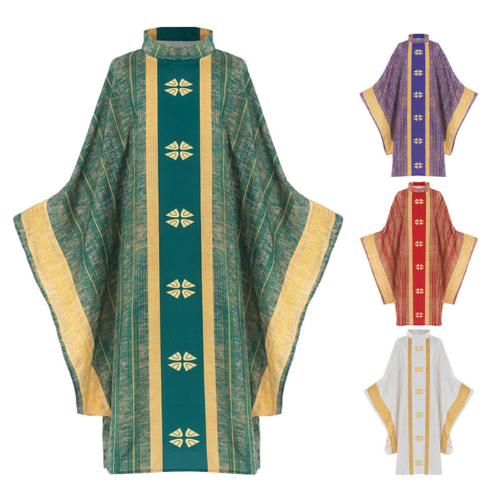 Christianartworkshop Chasuble traditionnelle du clergé avec panneau central et motifs floraux - image 17
