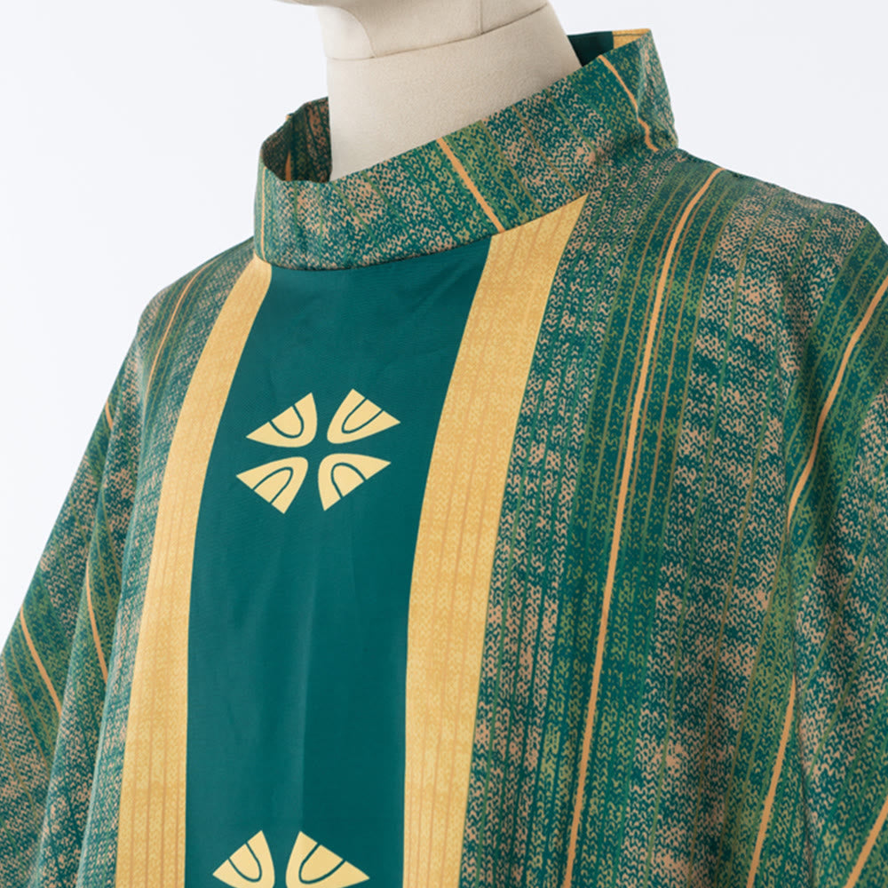 Christianartworkshop Chasuble traditionnelle du clergé avec panneau central et motifs floraux - image 16