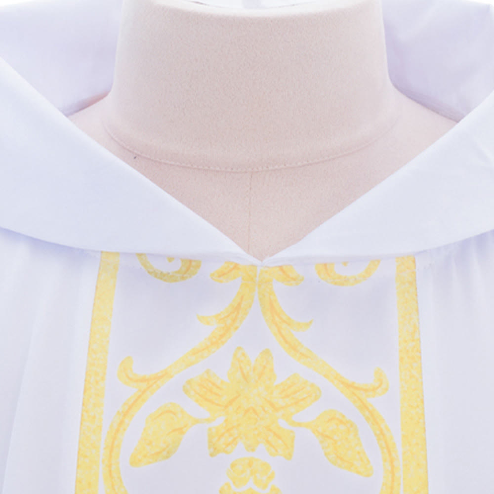 Chasuble élégante Christianartworkshop avec croix centrale, motif floral et épi de blé - image 2