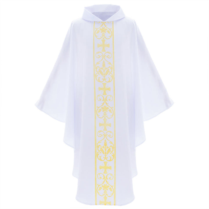 Chasuble élégante Christianartworkshop avec croix centrale, motif floral et épi de blé - image 1