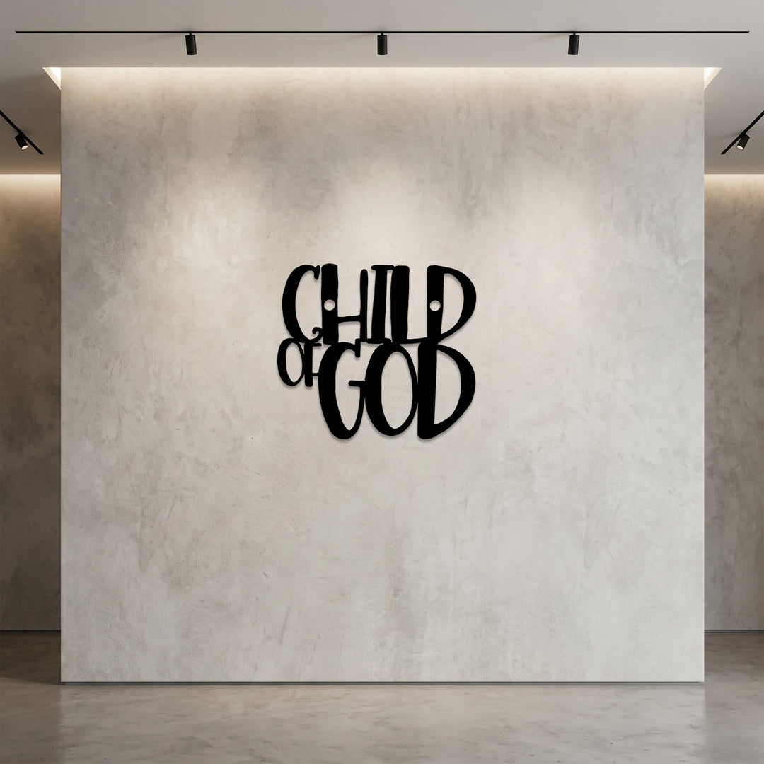 Christianartworkshop Décoration murale en métal avec inscription cursive « Enfant de Dieu » : une affirmation audacieuse de l'identité divine - image 3